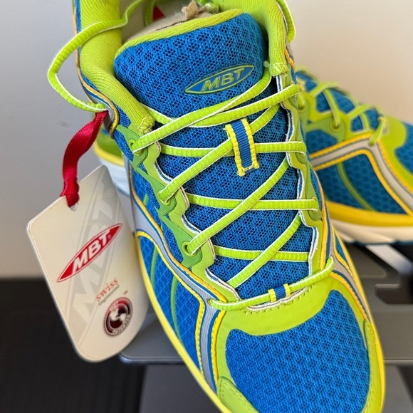 MBT Blue and Lime Green Athletic Shoes - Picture 2 of 7